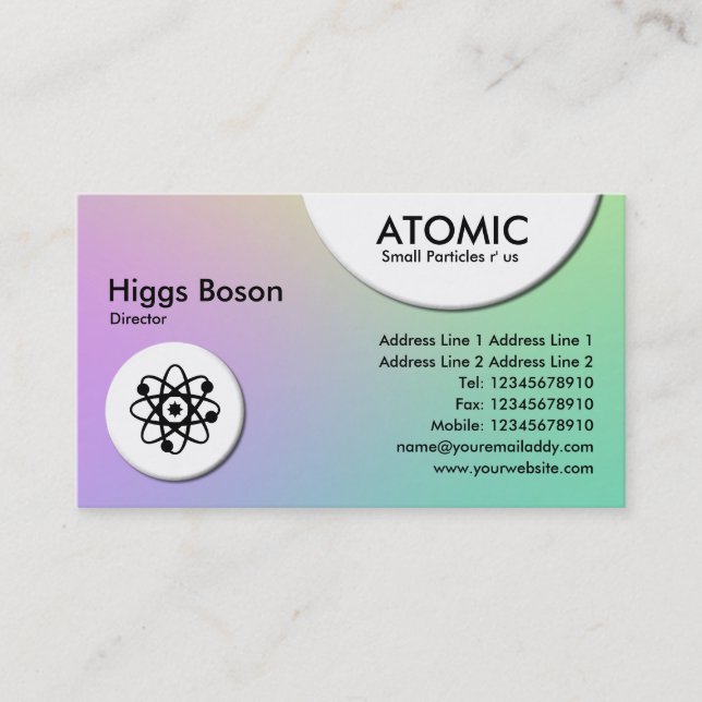 Atomic Circles - Soft Gradients Business Card (Front)