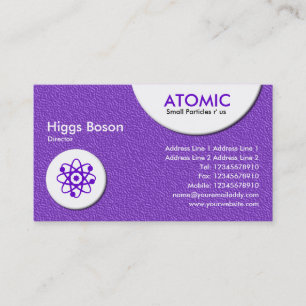 Atomic Circles - Violet Embossed Texture Business Card