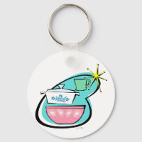Atomic Cookware Design Button Keychain