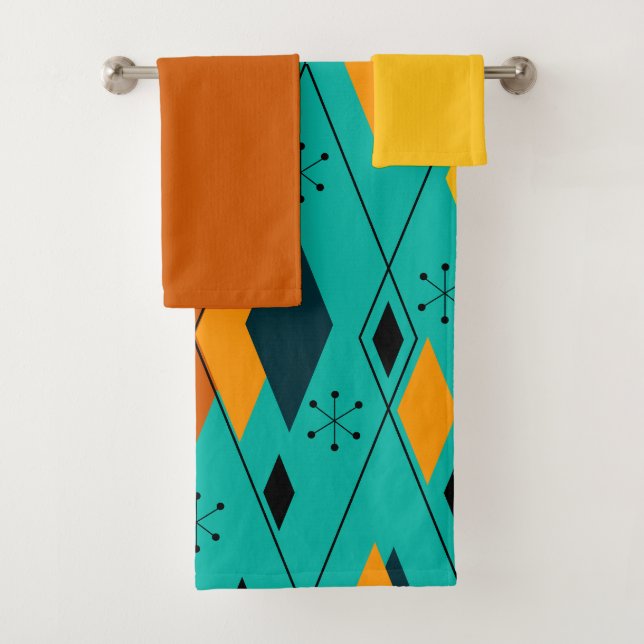 Atomic Diamonds  Bath Towel Set (Insitu)