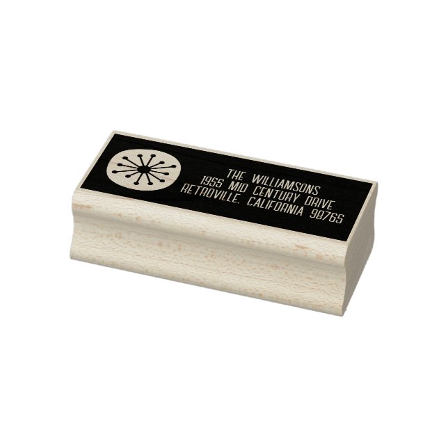 Atomic Dot Mid Century Modern Retro Minimal Rubber Stamp (Stamp)