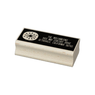 Atomic Dot Mid Century Modern Retro Minimal Rubber Stamp