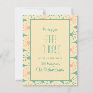 Atomic Dots Mid Century Retro Vintage Holiday Card