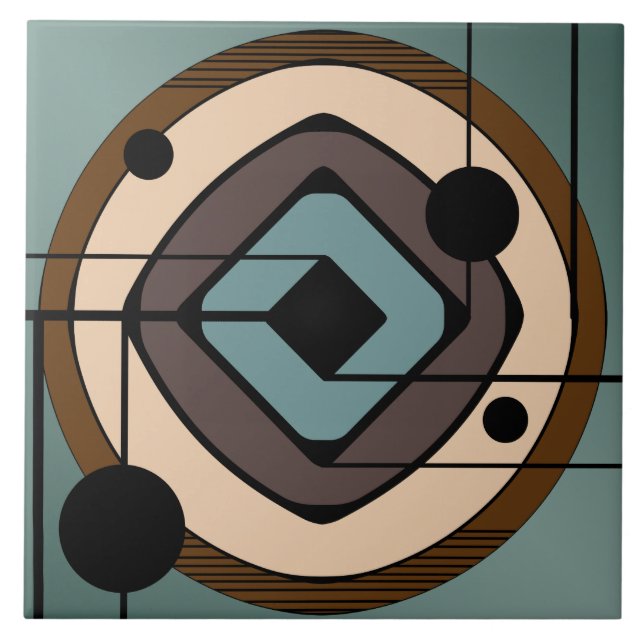 Atomic Era Abstract Art 'Coaster' Ceramic Tile (Front)