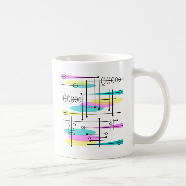 Atomic Era Abstract Colours and Design Coffee Mug (Right)