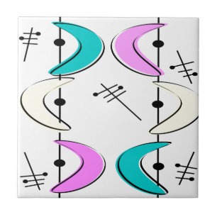 Atomic Era Boomerang Abstracts Ceramic Tile