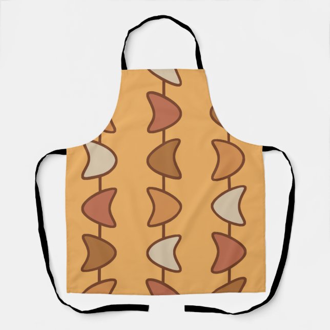 Atomic Era Boomerangs Burnt Orange Apron (Front)