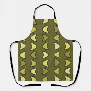 Atomic Era Boomerangs Olive Green Apron