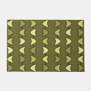 Atomic Era Boomerangs Olive Green Doormat