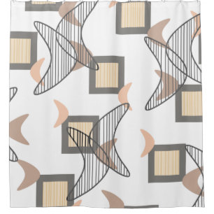 Atomic Era Boomerangs Shower Curtain