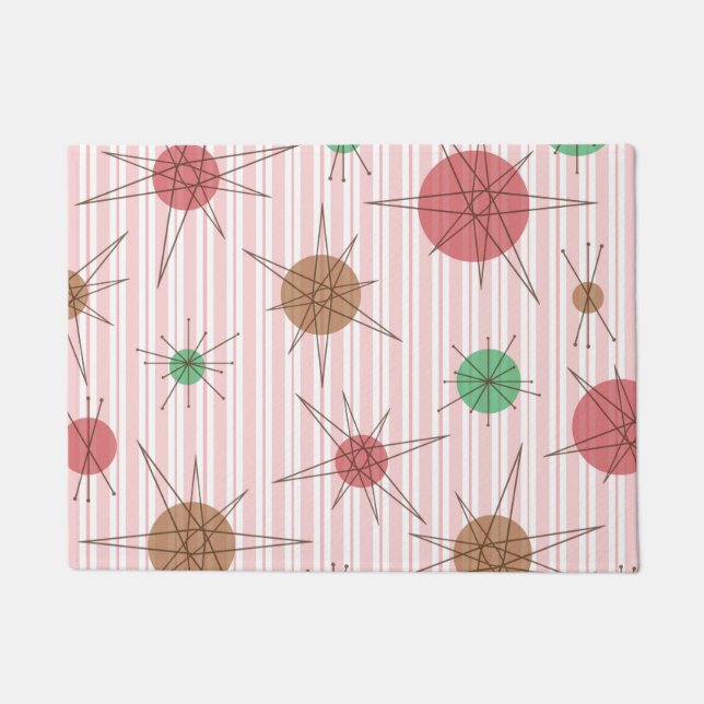 Atomic Era Candy Cane Stripes Doormat (Front)