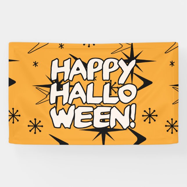 Atomic Era Happy Halloween Banner (Horizontal)