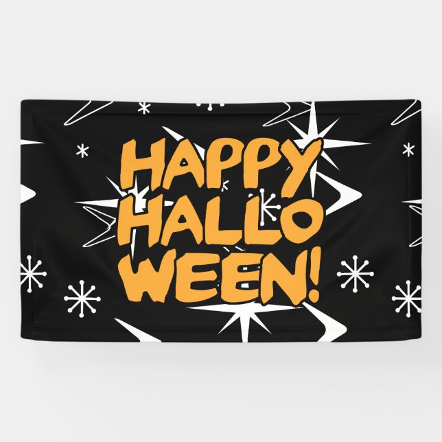 Atomic Era Happy Halloween Banner (Horizontal)