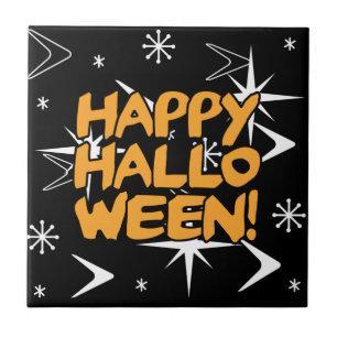 Atomic Era Happy Halloween Ceramic Tile