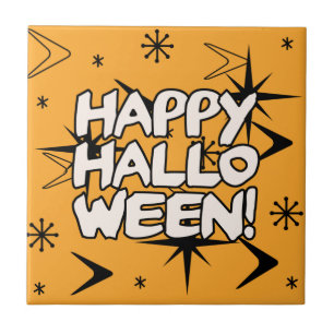 Atomic Era Happy Halloween Ceramic Tile