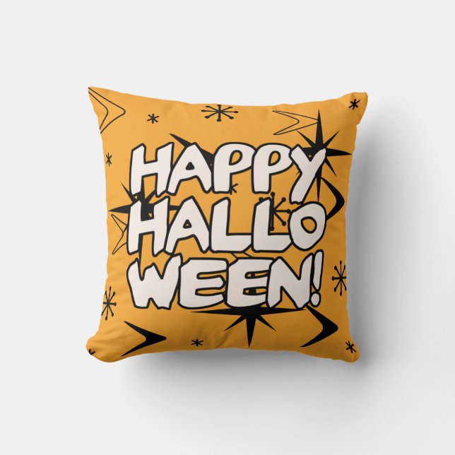 Atomic Era Happy Halloween Cushion (Front)
