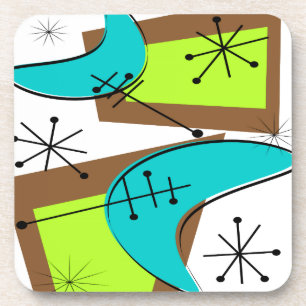 Atomic Era Inspired Boomerang Design Coaster