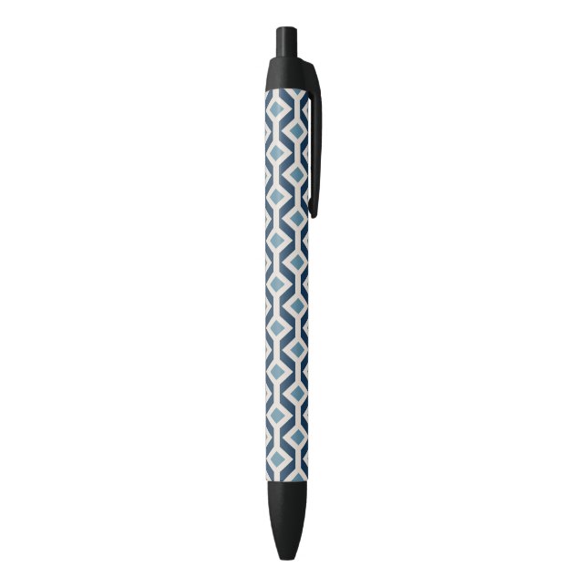 Atomic Era Inspired Geometric Pattern Black Ink Pen (Bottom (Vertical))