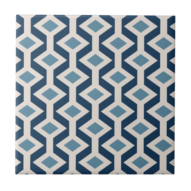 Atomic Era Inspired Geometric Pattern Ceramic Tile (Front)