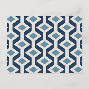 Atomic Era Inspired Geometric Pattern Holiday Postcard