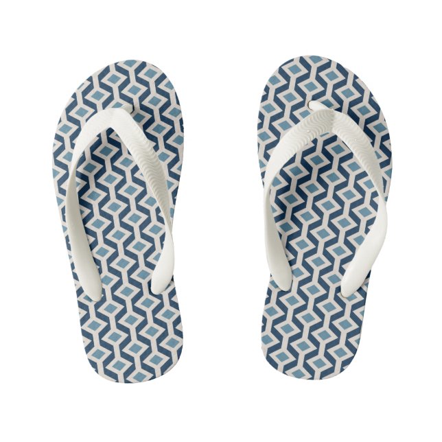 Atomic Era Inspired Geometric Pattern Kid's Thongs (Footbed)