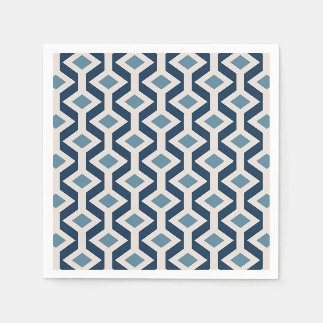Atomic Era Inspired Geometric Pattern Napkin (Front)