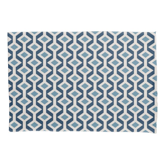 Atomic Era Inspired Geometric Pattern Pillowcase (Front-Left)