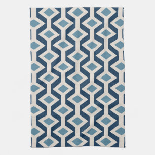 Atomic Era Inspired Geometric Pattern Tea Towel