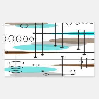 Atomic Era Inspired Mid-Century Design 13 Rectangular Sticker