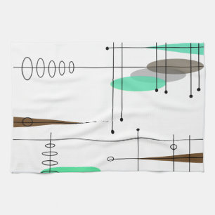Atomic Era Inspired Mid-Century Design 14 Tea Towel