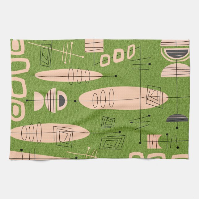 Atomic Era Inspired Placemat #1B Tea Towel (Horizontal)