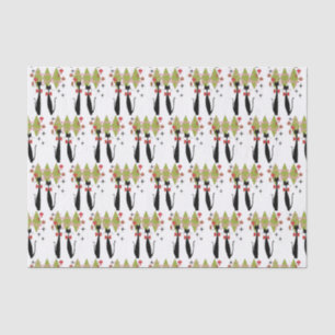 Atomic Era MCM Christmas Cool Cat Tissue Paper