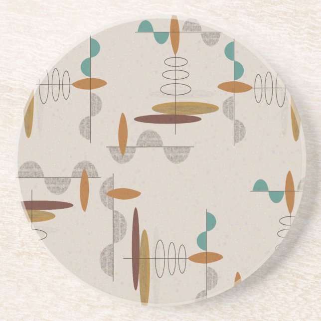 Atomic Era Mid-Century Modern Abstract Coaster (Front)