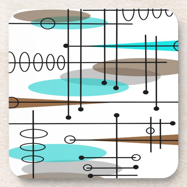 Atomic Era Mid-Century Modern Abstract Coaster (Front)
