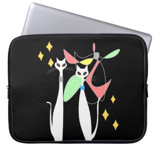 Atomic Era Mid Century Modern Cool Cat Mobile Laptop Sleeve