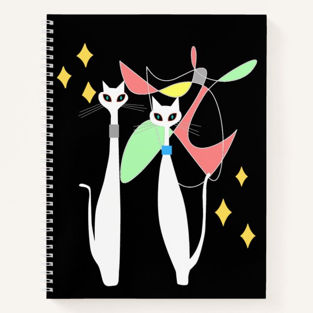 Atomic Era Mid Century Modern Cool Cat Mobile Notebook (Front)