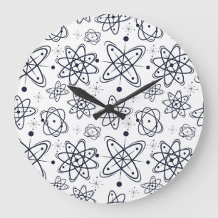 Atomic Era: Mid-Century Modern Patterns Large Clock