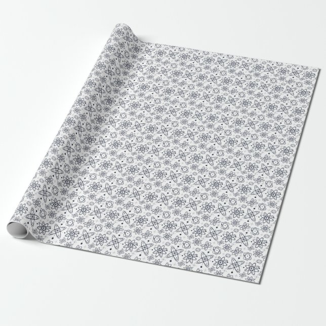 Atomic Era: Mid-Century Modern Patterns Wrapping Paper (Unrolled)