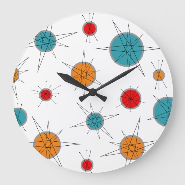 Atomic Era Planets Large Clock (Front)