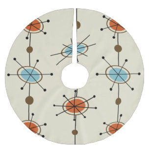 Atomic Era Satellites Brushed Polyester Tree Skirt