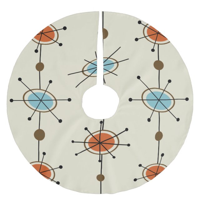 Atomic Era Satellites Brushed Polyester Tree Skirt (Front)