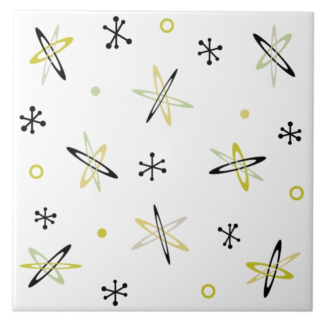 Atomic Era Space Age Ceramic Tile (Front)