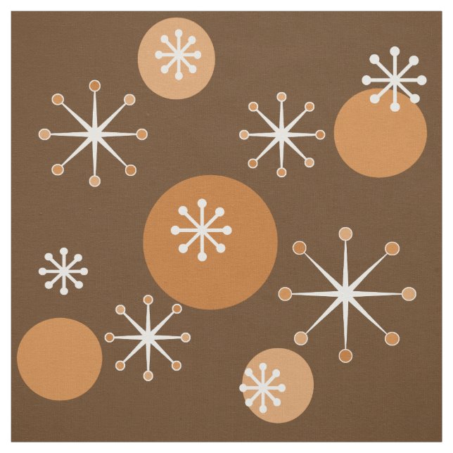 Atomic Era Starbursts Burnt Orange Fabric (Swatch)