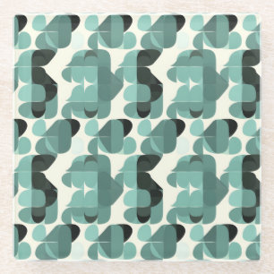 Atomic Era Vintage MCM Mid Century Modern Teal Glass Coaster