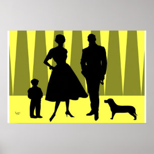 Atomic Family Gold Poster