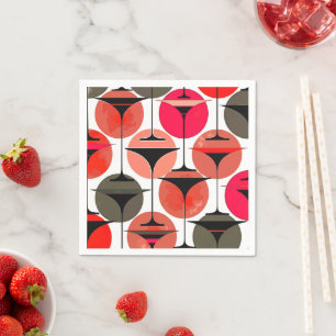 Atomic Fifties Inspired Martinis In Magenta Napkin
