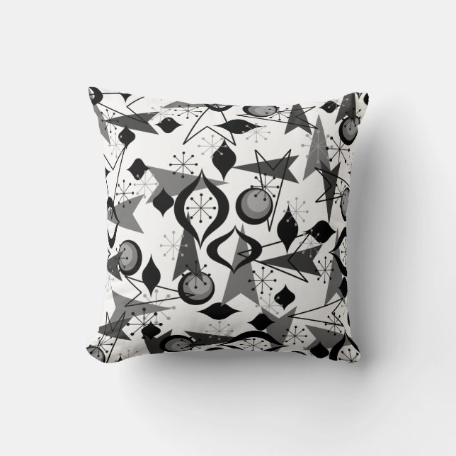 Atomic, Fifties, Polyester Throw Pillow 16" x 16" (Front)