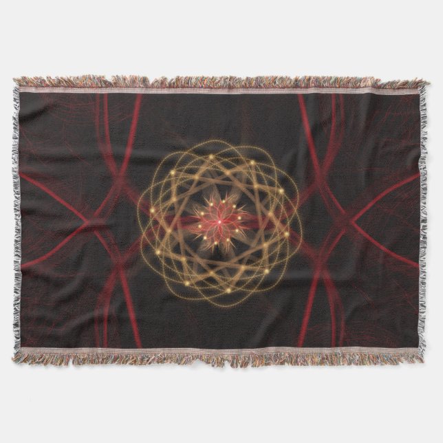 Atomic Fractal Burst Throw Blanket (Front)