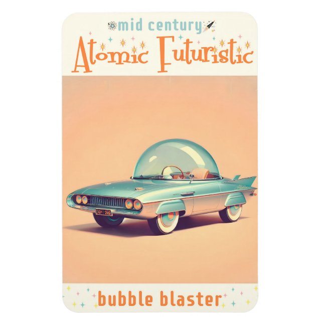 Atomic Futuristic Bubble Blaster Car Magnet (Vertical)