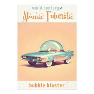 Atomic Futuristic Bubble Blaster Car Photo Print